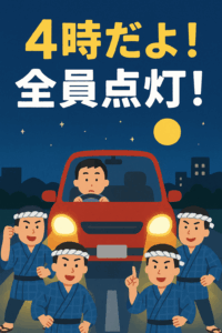 ４時だよ！全員点灯！